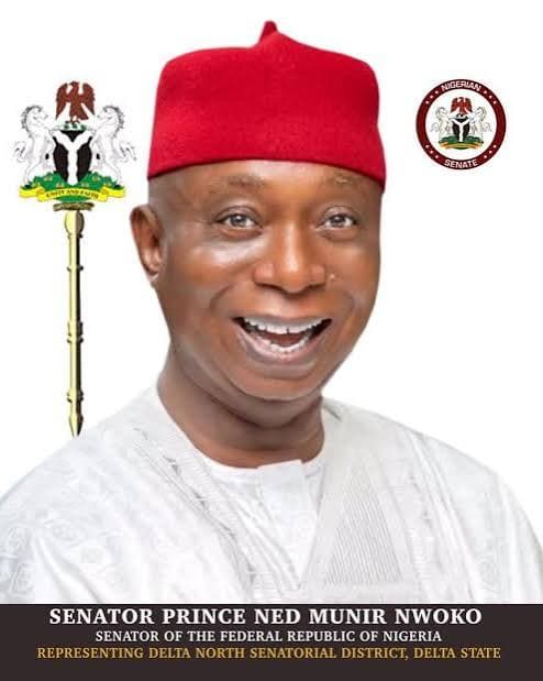 Senator Prince Ned Munir Nwoko smiling, wearing a red cap and white traditional Nigerian attire.